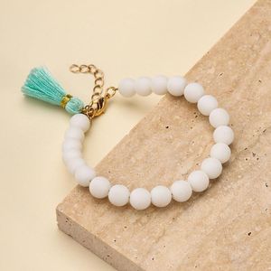 Strand White Jade Bodhi Root Holding A Girl's Plate Playing Zi Tassel Bead Bracelet Student Wen Play Hand String Twist
