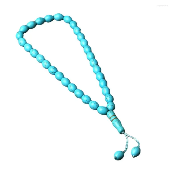 Strand venta al por mayor 33 Tesbihar Rosario musulmán pulsera de cuentas de turquesa Rosarios de madera pulseras de oración para mujeres y hombres