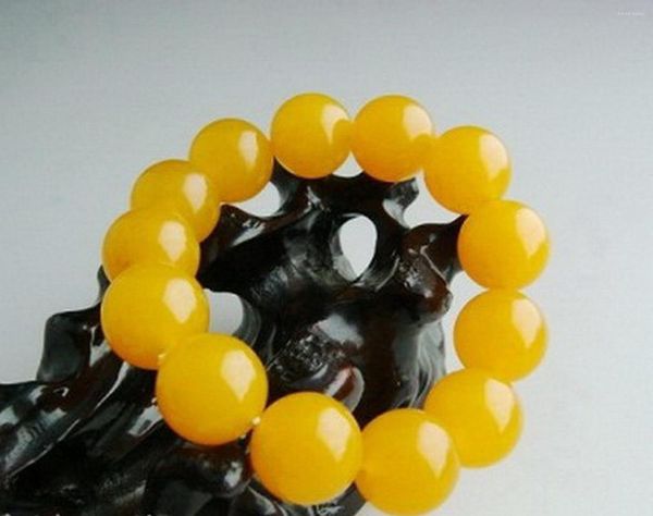 Strand Wholesale Asia Jewelry Natural Tiger's Eye Stone / Jade 16mm / 13 Beads pulsera elástica