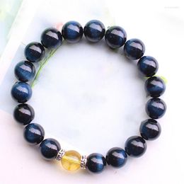 Bracelet en pierre naturelle œil de tigre bleu, vente en gros, bricolage, perle de boule de 10mm, Bracelet de poignet pour femmes et hommes, cadeau, bijoux à la mode, vente en gros