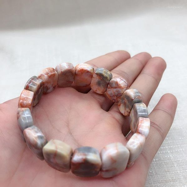 Strand gros cinabre pierre brute cristal naturel Bracelet exquis main rangée pour femmes garçons cadeau poignet bijoux de mode