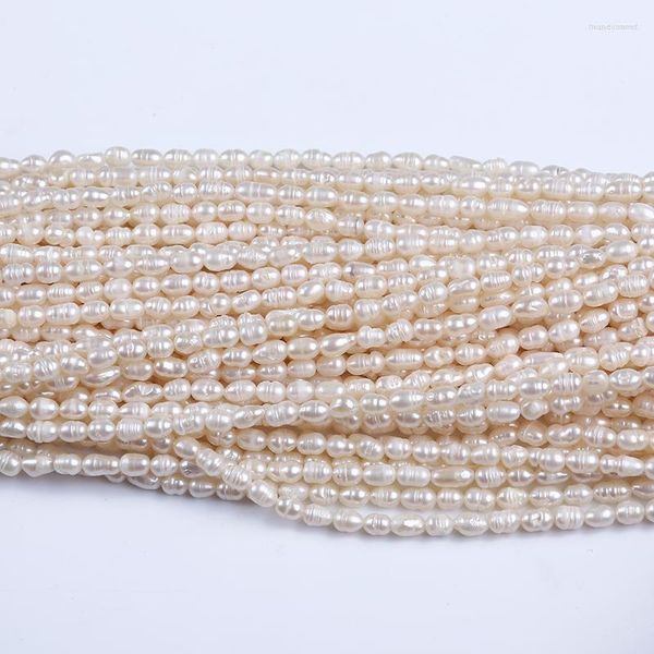 Strand perles en vrac d'eau douce en gros perle de forme de riz