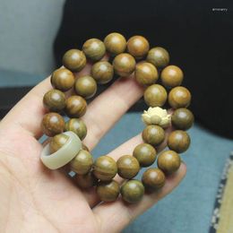 Bracelet à anneau Flexible portatif en bois de santal vert, vente en gros de brins de Lotus