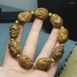 Bracelet en bois de santal vert, vente en gros, les dix-huit disciples de bouddha, perles 23mm 20mm, vente en gros