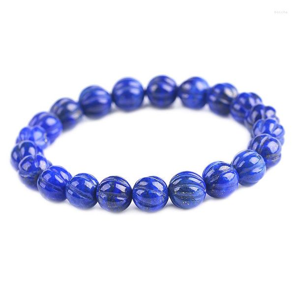 Strand Wholesale JoursNeige Blue Ore Bracelet En Pierre Naturelle Perles De Citrouille Sculptées Bracelets Pour Femmes Bijoux De Mode En Cristal