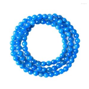 Strand Bracelets en pierre naturelle bleu en gros de Strand Bleaux de 6 mm chanceux pour les femmes Japon Japan Korea Style Bijoux