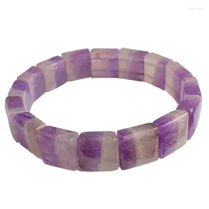 Brin gros lait blanc violet cristal naturel Bracelet bicolore lavande main rangée pour fille garçons cadeau pierre bijoux de mode