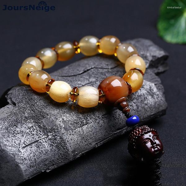 Strand, venta al por mayor, pulseras de garra de oveja Natural con colgante, cadena de mano de la suerte para mujeres, hombres, Rosario, pulsera de estilo nacional tibetano