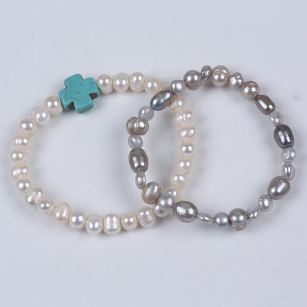 Strand Wholesale Pearl Bracelet Price Female Cross Turoque Pendant Promotion Se