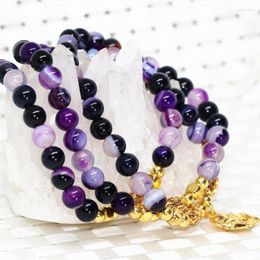 Strand prix de gros pendentif de poisson violet multicouche longs bracelets pierre naturelle agat onyx cornaline 6mm perles rondes bijoux B2242