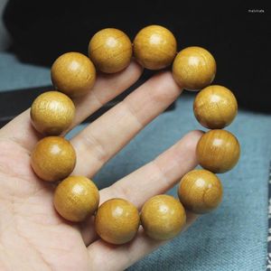 Bracelet en perles de bois de rose, vente en gros de brins, matériaux anciens, bois de soie, 20mm