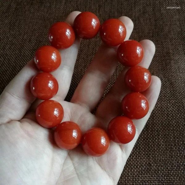 Bracelet en gros de 2,0 cm pour hommes, couleur rouge sud, viande complète