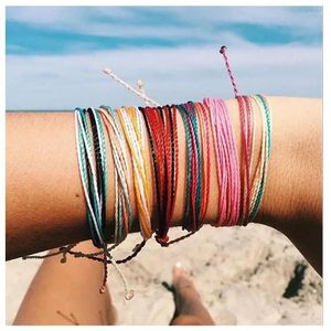 Strand Vrouwen DIY Geweven Armbanden Koreaanse Stijl Gewaxt Polyester Koord Handgemaakte Verstelbare Pure Draad Armband Paar Geschenken