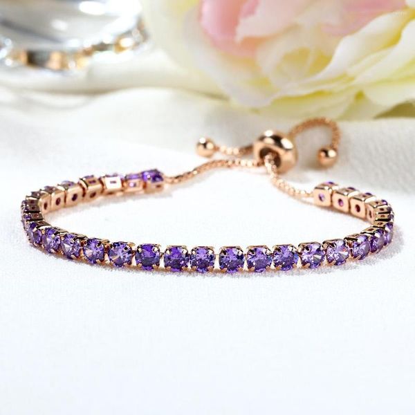 Brin femmes cadeaux plein strass pierre de naissance Bracelet chaîne réglable cristal pierre perlée femme Pulseras Mujer