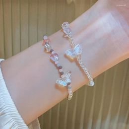 Strand Vrouwen Liefde Vlinder Kristal Acryl Armbanden Meisjes Ins String Klasgenoten Boudoir Koreaanse Romantische Hand Sieraden Gift