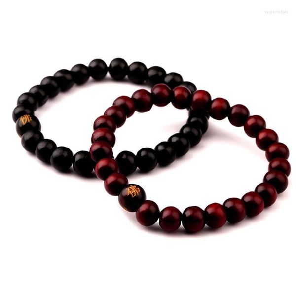 Strand Bois Perles Chapelet Bracelets Femmes Rappeurs Bijoux Cadeaux Bois De Santal Chinois Bouddhiste Bouddha Méditation Prière Perle Bracelet Hommes