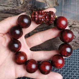 Strand Xiaoye – perles de prière de bouddha en bois de santal violet, plaque de Pixiu en bois, jouant avec des Bracelets culturels et d'amusement inhabituels
