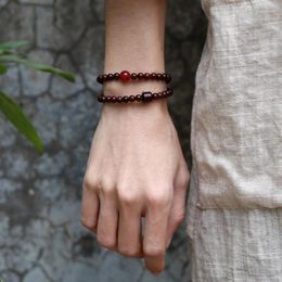 Strand Xiaoye – Bracelets à main en bois de santal violet pour hommes et femmes, perles de bouddha pour Couple, bijoux de Transport de l'année primordiale