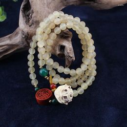 Brin Xizang corne de mouton main chaîne gourde Lotus bouddha perle Bracelet femme Vintage Style ethnique accessoires en gros