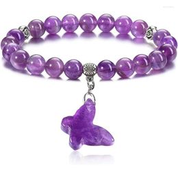 Bracelet de perles en pierre de guérison en cristal XSM pour femmes, avec breloques papillon porte-bonheur, pierres précieuses naturelles perlées pour ses bijoux cadeaux