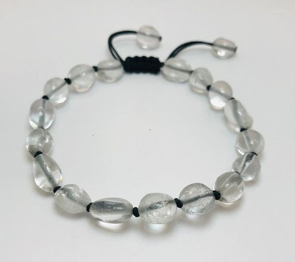 Strand YA4124 Quartz Naturel Pépites Chips Perles Noeud Cordon Bracelet Réglable