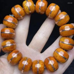 Strand Yak Bone incrusté Bouddha Beads Bracelet Style Tibetan Circle unique en détresse