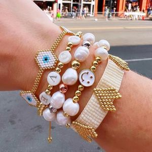 Strand Yastyt kralen armband voor vrouwelijke sieraden sets Miyuki zoet water parel 18k goud vergulde kralen handgemaakte sieraden in