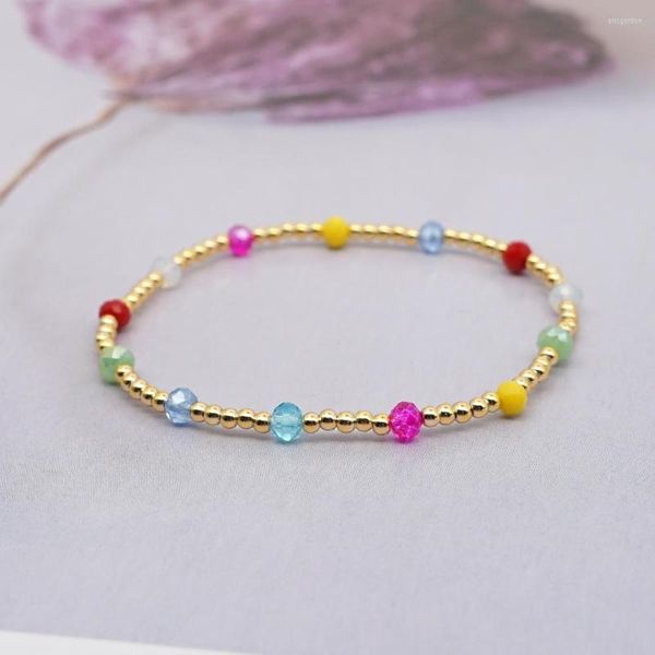 Strand YASTYT Bracelet de perles de cristal coloré avec style bohème pour femme - Brassard femme Fadeless Bead Fashion Jewelry