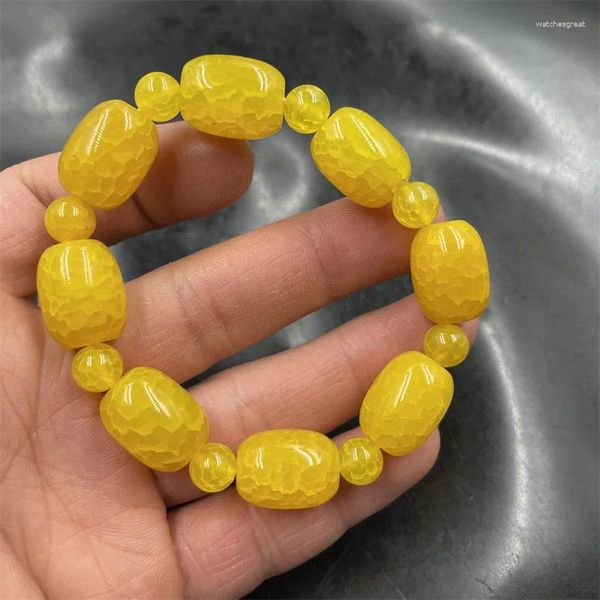Bracelet à motif de dragon jaune avec topaze à l'huile de poulet
