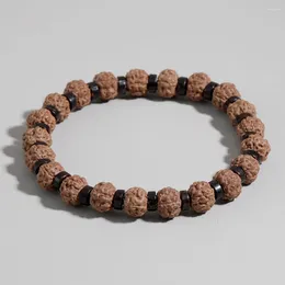 Strand Yuokiaa Classic Vintage 6 mm Natural Bodhi Coconut Shell Bracelet Méditation Yoga Spirit Bouddha Buddha