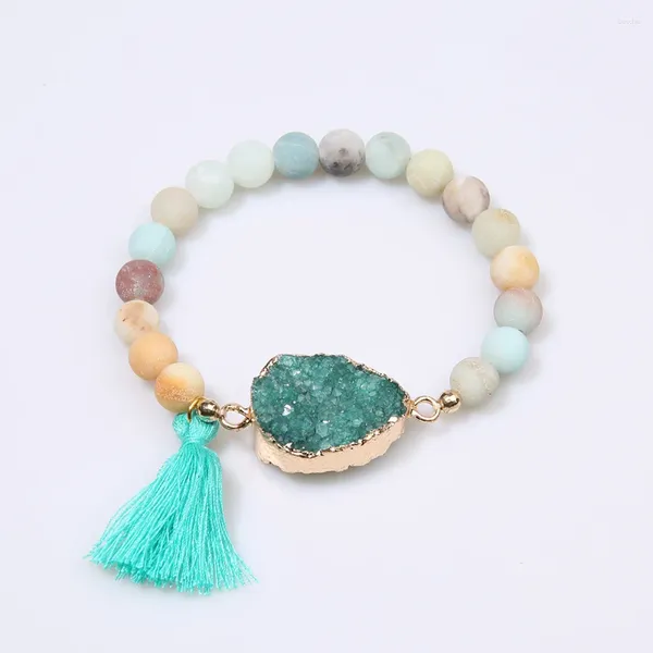 Strand YUOKIAA pierre naturelle Mala perle cristal accessoires Bracelet bohème gland pendentif Yoga prière bijoux cadeaux