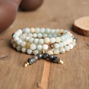 Strand YUOKIAA Vintage perles de prière en pierre naturelle Amazon noir Bracelet scintillant pour la guérison Yoga bijoux spirituels