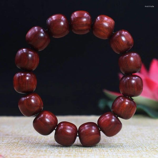 Strand Zambia Pterocarpus santalinus Beads de barril viejo de sándalo rojo hecho