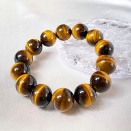 Strand ZHEN-D bijoux naturel jaune oeil de tigre pierre pierres précieuses perles Bracelet de haute qualité beau cadeau spécial pour homme femme