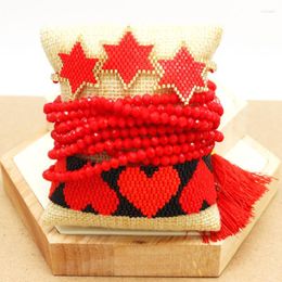 STRAND ZHONGVI 2023 Bracelet voor vrouwen Miyuki Sieraden Red kralen ster Pulsera Mujer Handgemaakte Tassel Crystal Girl Gifts