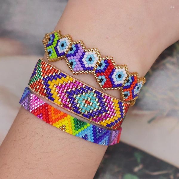 Strand ZHONGVI Boho Pulsera De La Amistad Colores Pulseras Coloridas Conjunto Trenzado Mexicano Tejido A Mano para Damas Amiga Joyería Regalos De Fiesta