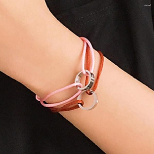 Strand zlxgirl moda pulsera de acero inoxidable encaje encaje de cadena de seda de seda que hace una mujer pareja joyería