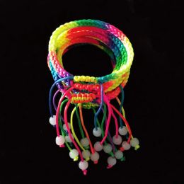 Brins 10 x coton arc-en-ciel macrame multicolour tressé filetage à cordon réglable bracelets bracelets unisex bijoux faits à la main