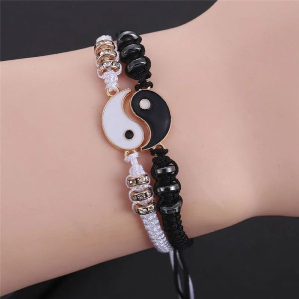 Brins 1pair couple bracelet chinois rétro tai chi potit