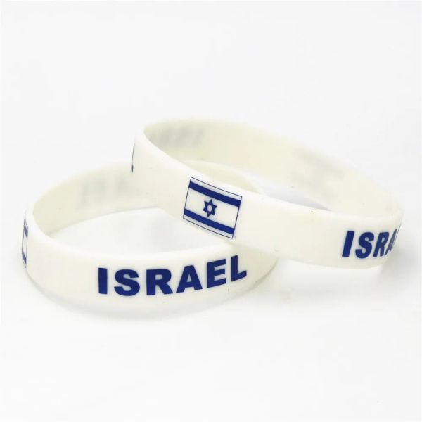 Stands 1pc Football Team Sport Israel Flag Flag Silicone Bracet White Soccer Bracelet Bracelet Bangles Jewelry 2018 bracez Sh229