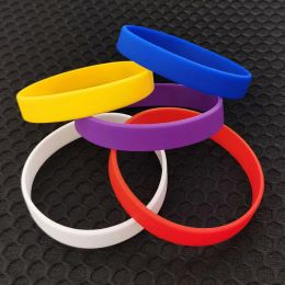 Brins 1pcs Couleur solide sport bracelet pour hommes femmes enfants adolescents caoutchouc bracelet silicone bracelet cadeau bijoux en gros