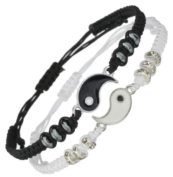 Strands 2023 New Best Friend Pareja brazalete 2 Matretería de yin Yang Pulsera de cuerda ajustable Relación de niños brazalete para niñas