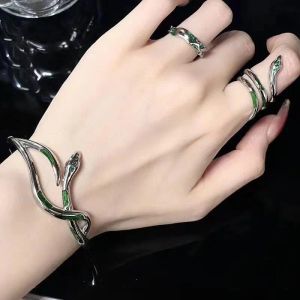 STRANDS 2023 NIEUWE FASION GREEN SNAKE BRACKET VOOR Women Trendy uniek ontwerp Dier verstelbare armband bruiloft sieraden Verjaardagsgeschenken