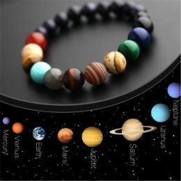Brins 2024 Huit planètes Bracelet Bracelet Men Univers de pierre naturelle Yoga Solaire Chakra Bracelet pour femmes Men Bijoux Cadeaux Drop Expédition