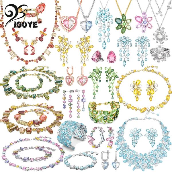 Brins 2024 Gema Charms Gema Fine Bijoux Set Autrichien Collier Collier Collier Bracelet Oreille pour femmes Cadeau romantique avec logo