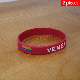 Brins 2pcs Venezuela Flag national drapeau bracelets sportif bracelet silicone hommes femmes caoutchouc groupe patriotique commémoratif accessoire de mode