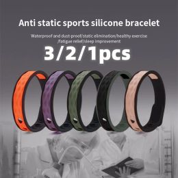 STARDS 3/2/1PCS Siliconen Bracelet Anti Statisch negatieve hologram Bracelet Statische eliminatie Bormen WATERPROEISTBAND