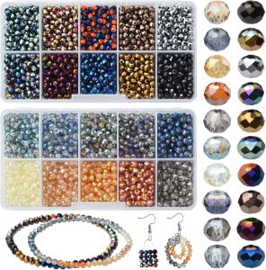 Strengen 3000 pcs 4 mm gefacetteerd glas Rondelle Briollete kristallen spacer ronde kralen voor sieraden diy maken ketting oorbellen armbanden