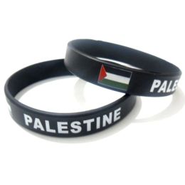 Brins 300pcs drapeau country drapeau multicolore palestine noire bracelets en silicone
