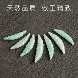 Brins 3pc Natural Emerald Jade Lotus Root Pendendants Boucles d'oreilles DIY Boucles d'oreilles Bijoux accessoires